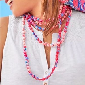 New | LILLY PULITZER | Fabric Beaded Long Necklace